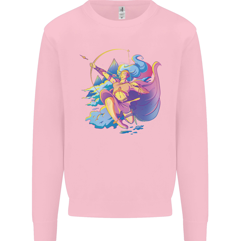 Artemis Greek Goddess of Wild Animals Mens Sweatshirt Jumper Light Pink