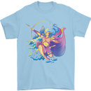 Artemis Greek Goddess of Wild Animals Mens T-Shirt Cotton Gildan Light Blue