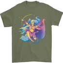 Artemis Greek Goddess of Wild Animals Mens T-Shirt Cotton Gildan Military Green