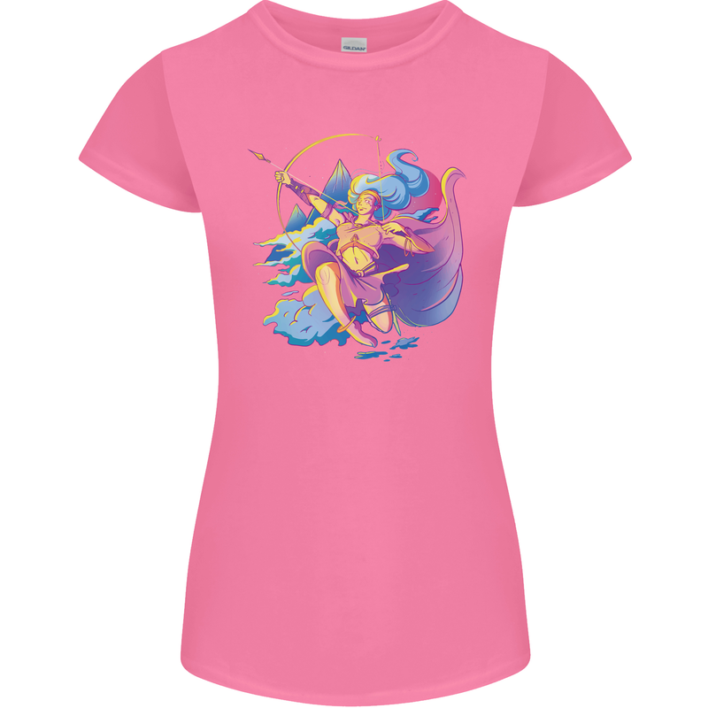 Artemis Greek Goddess of Wild Animals Womens Petite Cut T-Shirt Azalea