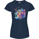 Artemis Greek Goddess of Wild Animals Womens Petite Cut T-Shirt Navy Blue