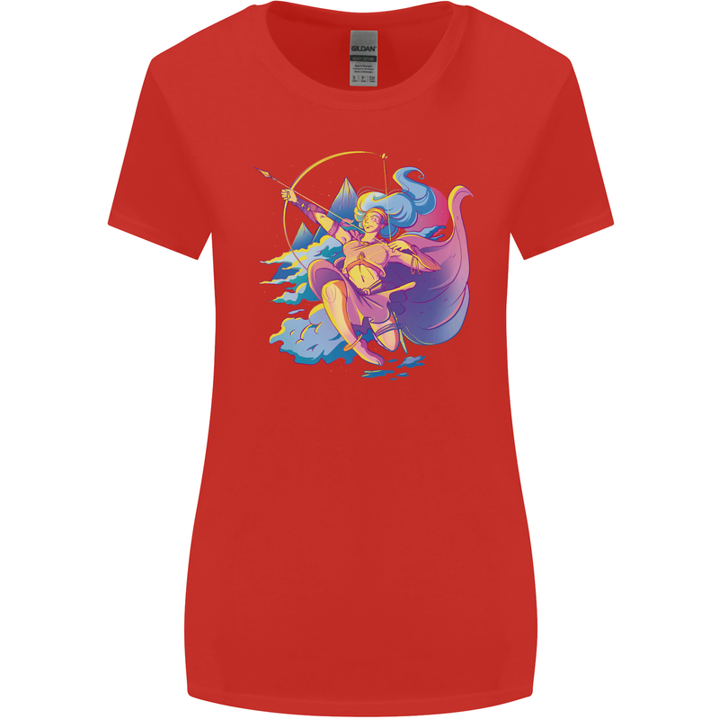 Artemis Greek Goddess of Wild Animals Womens Wider Cut T-Shirt Red