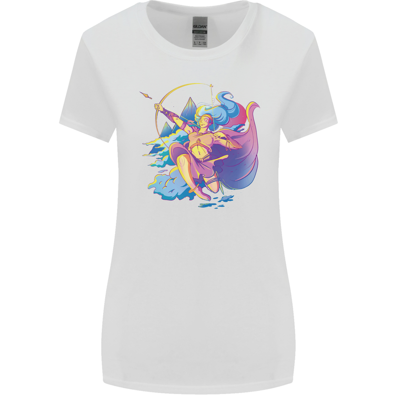 Artemis Greek Goddess of Wild Animals Womens Wider Cut T-Shirt White
