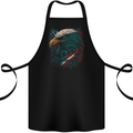Artistic American Bald Eagle in Stars & Stripes Cotton Apron 100% Organic Black