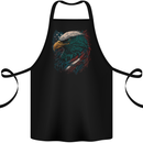 Artistic American Bald Eagle in Stars & Stripes Cotton Apron 100% Organic Black