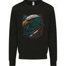 Artistic American Bald Eagle in Stars & Stripes Kids Sweatshirt Jumper Black