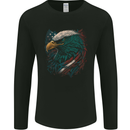 Artistic American Bald Eagle in Stars & Stripes Mens Long Sleeve T-Shirt Black
