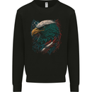 Artistic American Bald Eagle in Stars & Stripes Mens Sweatshirt Jumper Black