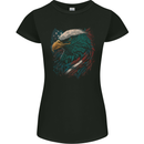 Artistic American Bald Eagle in Stars & Stripes Womens Petite Cut T-Shirt Black