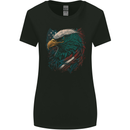 Artistic American Bald Eagle in Stars & Stripes Womens Wider Cut T-Shirt Black