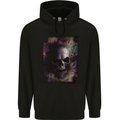 Artistic Skull Gothic Goth Childrens Kids Hoodie Black