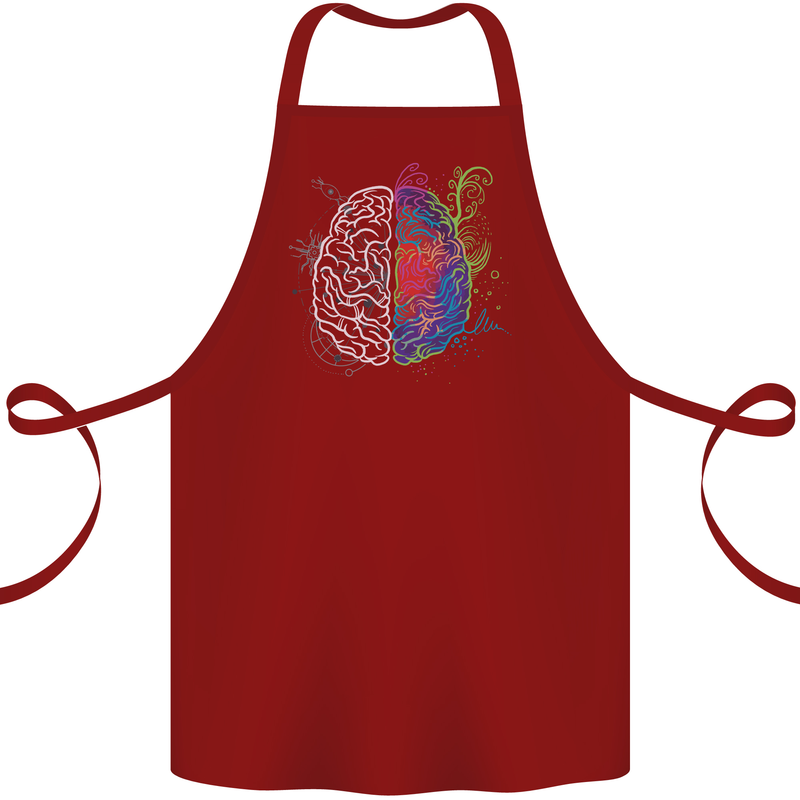 Artistic Technical Brain Artist Engineer Cotton Apron 100% Organic Maroon