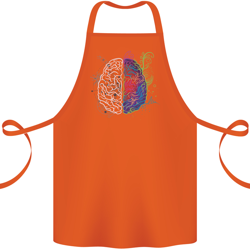 Artistic Technical Brain Artist Engineer Cotton Apron 100% Organic Orange