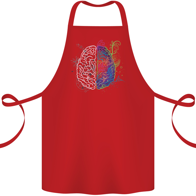 Artistic Technical Brain Artist Engineer Cotton Apron 100% Organic Red
