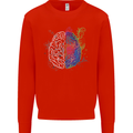 Artistic Technical Brain Artist Engineer Kids Sweatshirt Jumper Bright Red