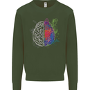 Artistic Technical Brain Artist Engineer Kids Sweatshirt Jumper Forest Green