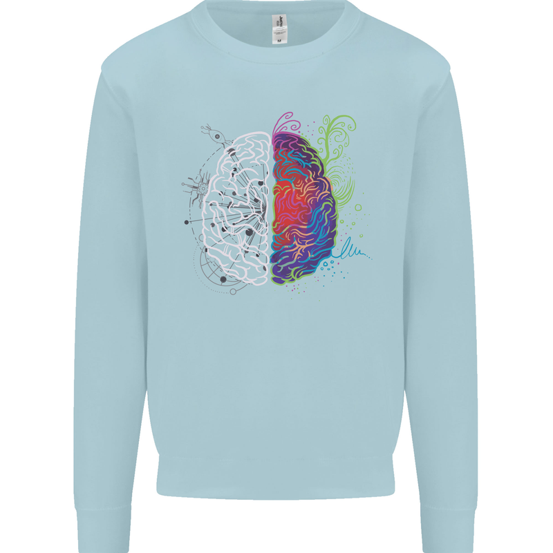 Artistic Technical Brain Artist Engineer Kids Sweatshirt Jumper Light Blue