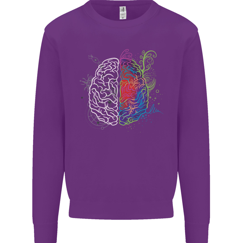 Artistic Technical Brain Artist Engineer Kids Sweatshirt Jumper Purple