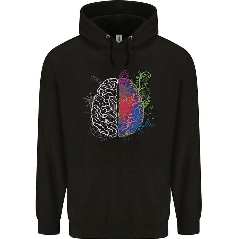 Artistic Technical Brain Artist Engineer Mens 80% Cotton Hoodie Black