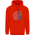 Artistic Technical Brain Artist Engineer Mens 80% Cotton Hoodie Bright Red