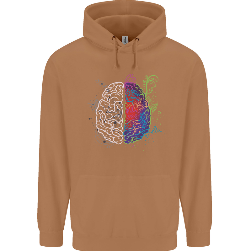 Artistic Technical Brain Artist Engineer Mens 80% Cotton Hoodie Caramel Latte