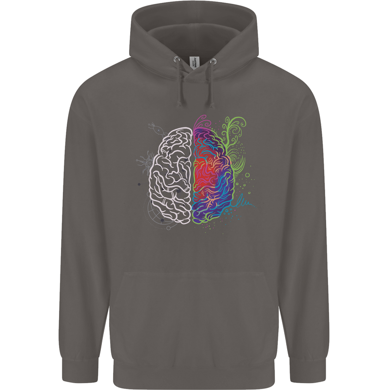 Artistic Technical Brain Artist Engineer Mens 80% Cotton Hoodie Charcoal