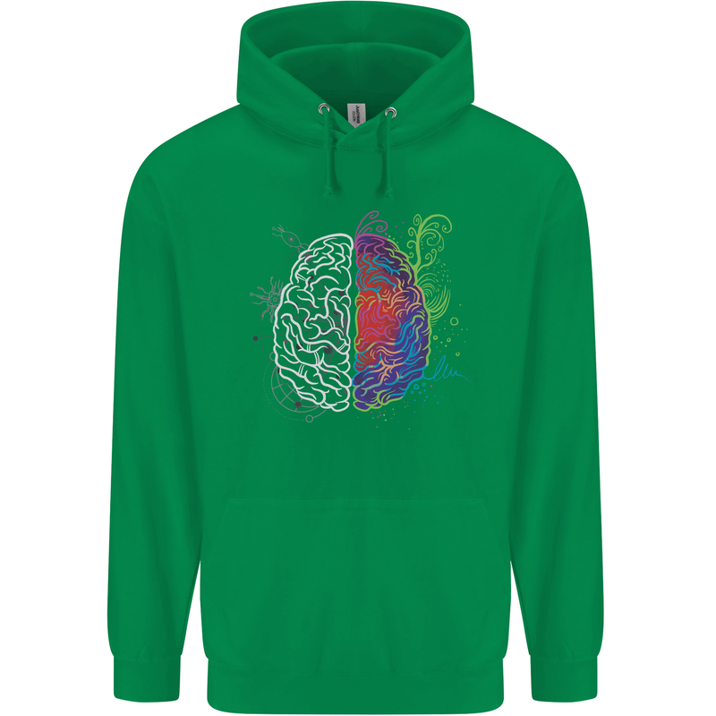 Artistic Technical Brain Artist Engineer Mens 80% Cotton Hoodie Irish Green
