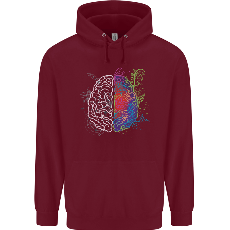 Artistic Technical Brain Artist Engineer Mens 80% Cotton Hoodie Maroon