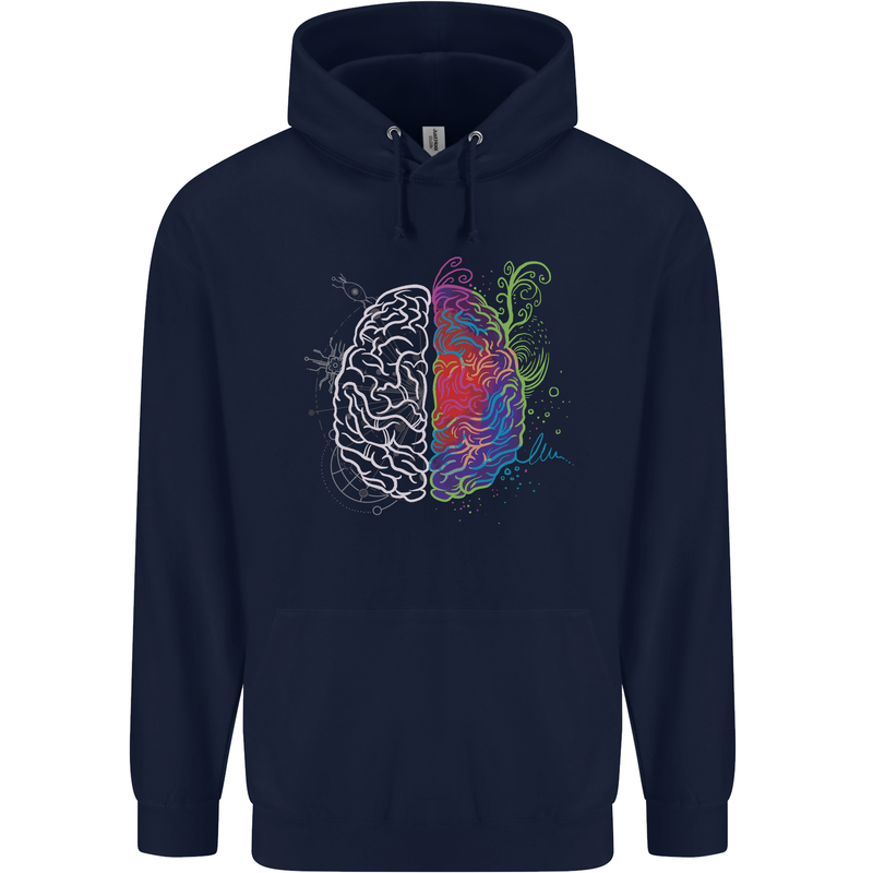 Artistic Technical Brain Artist Engineer Mens 80% Cotton Hoodie Navy Blue