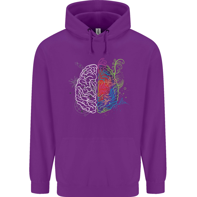 Artistic Technical Brain Artist Engineer Mens 80% Cotton Hoodie Purple