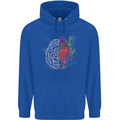 Artistic Technical Brain Artist Engineer Mens 80% Cotton Hoodie Royal Blue
