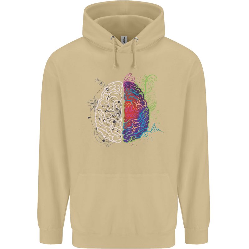 Artistic Technical Brain Artist Engineer Mens 80% Cotton Hoodie Sand