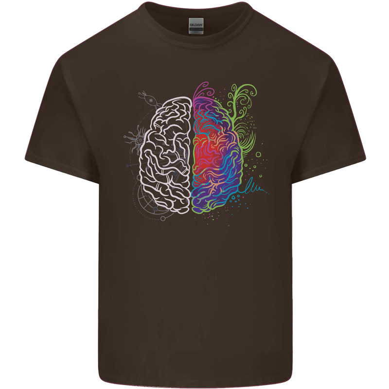 Artistic Technical Brain Artist Engineer Mens Cotton T-Shirt Tee Top Dark Chocolate