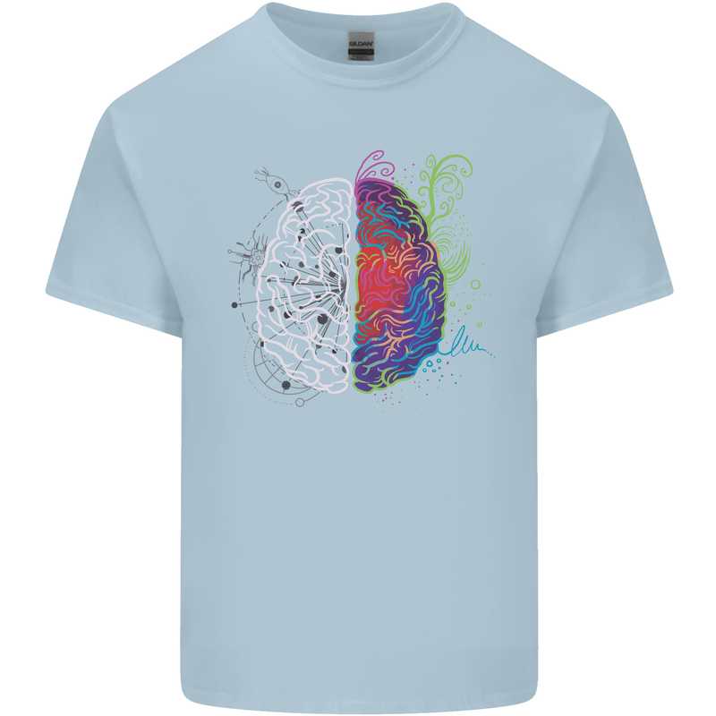 Artistic Technical Brain Artist Engineer Mens Cotton T-Shirt Tee Top Light Blue