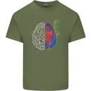 Artistic Technical Brain Artist Engineer Mens Cotton T-Shirt Tee Top Military Green