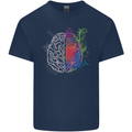 Artistic Technical Brain Artist Engineer Mens Cotton T-Shirt Tee Top Navy Blue