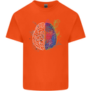 Artistic Technical Brain Artist Engineer Mens Cotton T-Shirt Tee Top Orange
