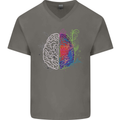 Artistic Technical Brain Artist Engineer Mens V-Neck Cotton T-Shirt Charcoal