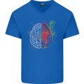 Artistic Technical Brain Artist Engineer Mens V-Neck Cotton T-Shirt Royal Blue