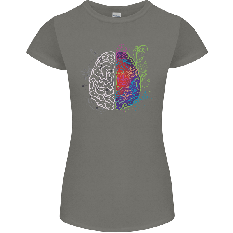 Artistic Technical Brain Artist Engineer Womens Petite Cut T-Shirt Charcoal