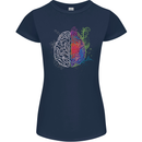 Artistic Technical Brain Artist Engineer Womens Petite Cut T-Shirt Navy Blue