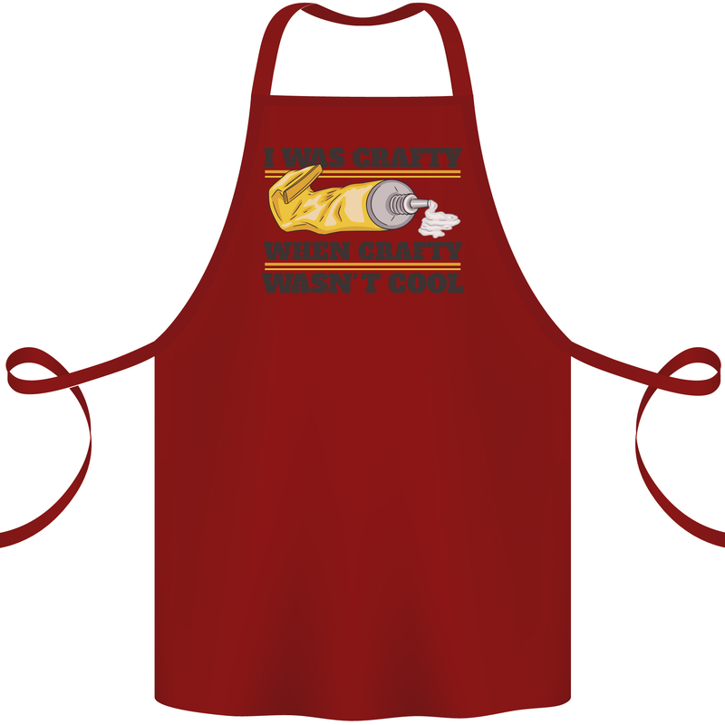 Arts and Crafts Funny Crafty Art Artist Cotton Apron 100% Organic Maroon