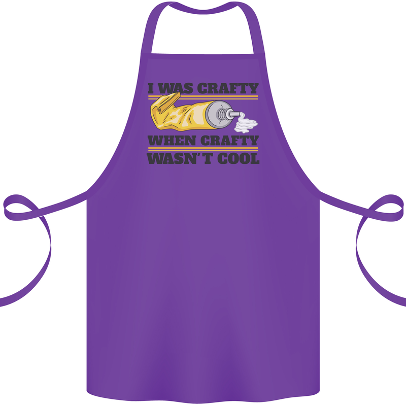 Arts and Crafts Funny Crafty Art Artist Cotton Apron 100% Organic Purple