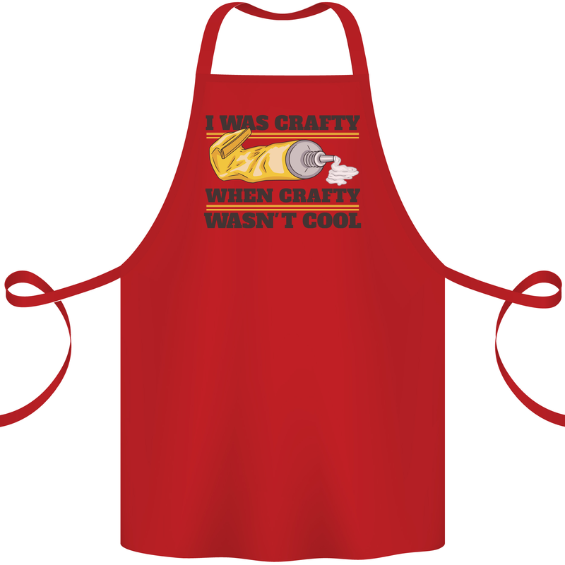 Arts and Crafts Funny Crafty Art Artist Cotton Apron 100% Organic Red