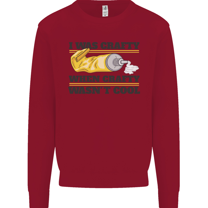 Arts and Crafts Funny Crafty Art Artist Kids Sweatshirt Jumper Red
