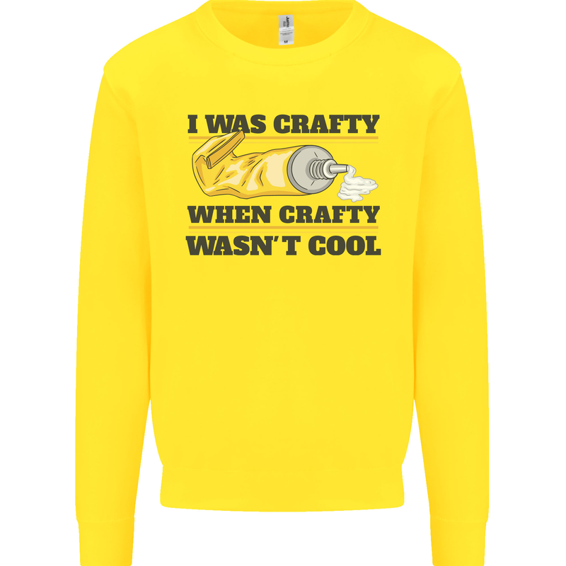 Arts and Crafts Funny Crafty Art Artist Kids Sweatshirt Jumper Yellow