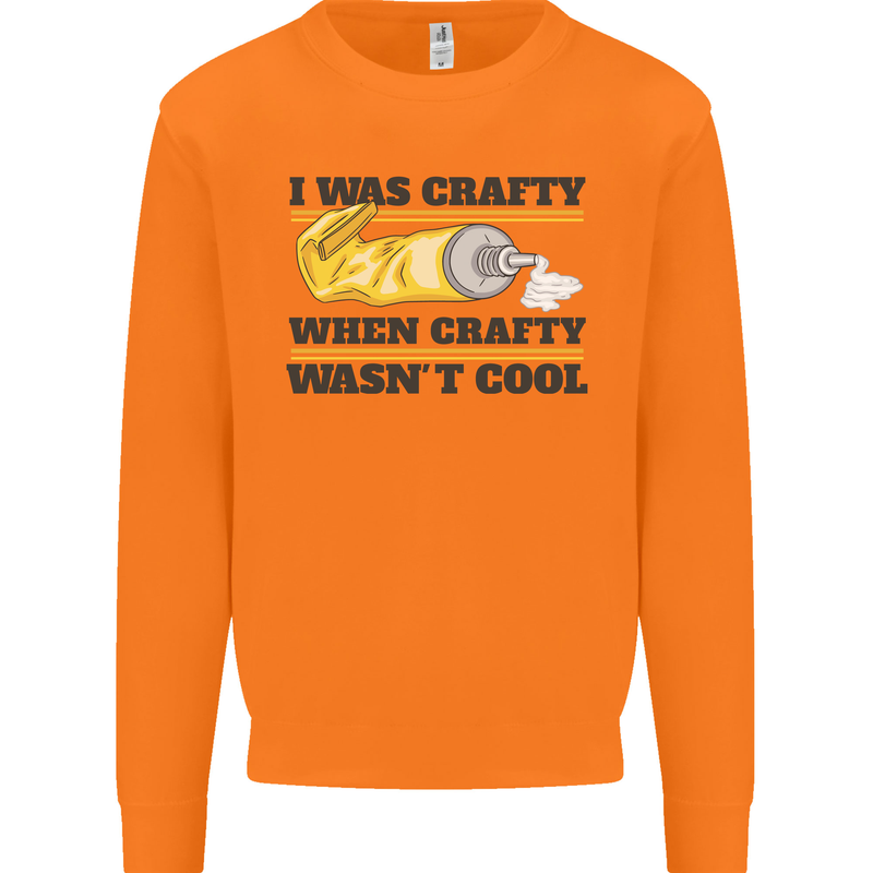 Arts and Crafts Funny Crafty Art Artist Mens Sweatshirt Jumper Orange