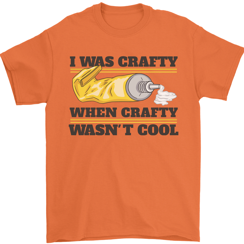 Arts and Crafts Funny Crafty Art Artist Mens T-Shirt 100% Cotton Orange