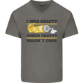 Arts and Crafts Funny Crafty Art Artist Mens V-Neck Cotton T-Shirt Charcoal