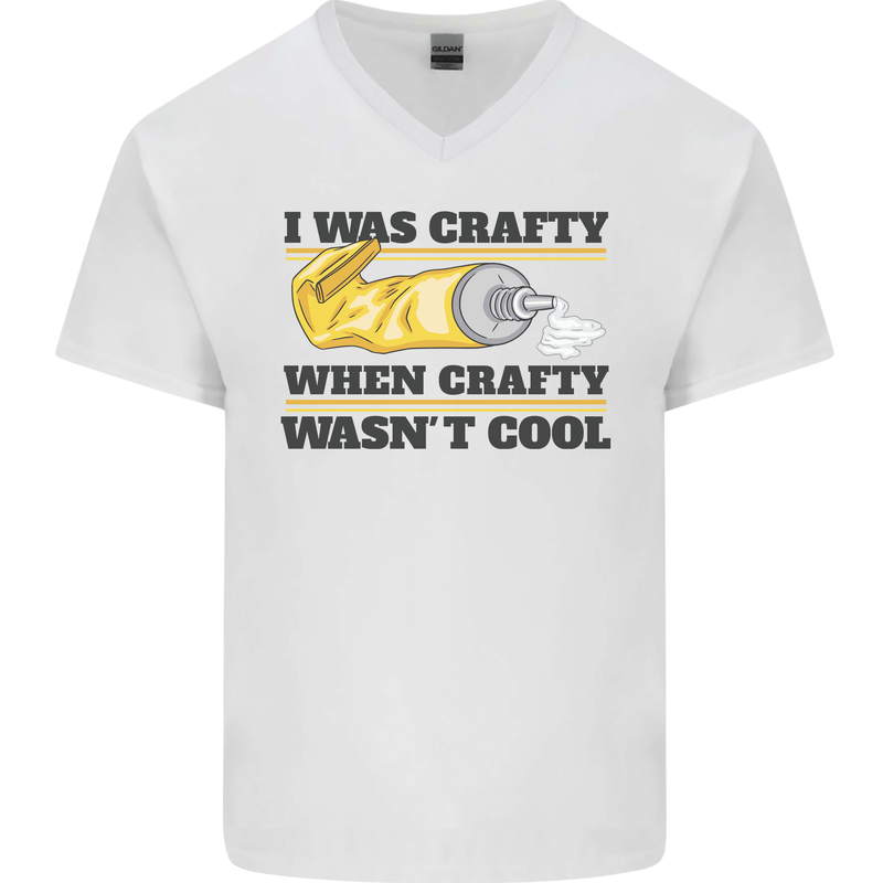Arts and Crafts Funny Crafty Art Artist Mens V-Neck Cotton T-Shirt White